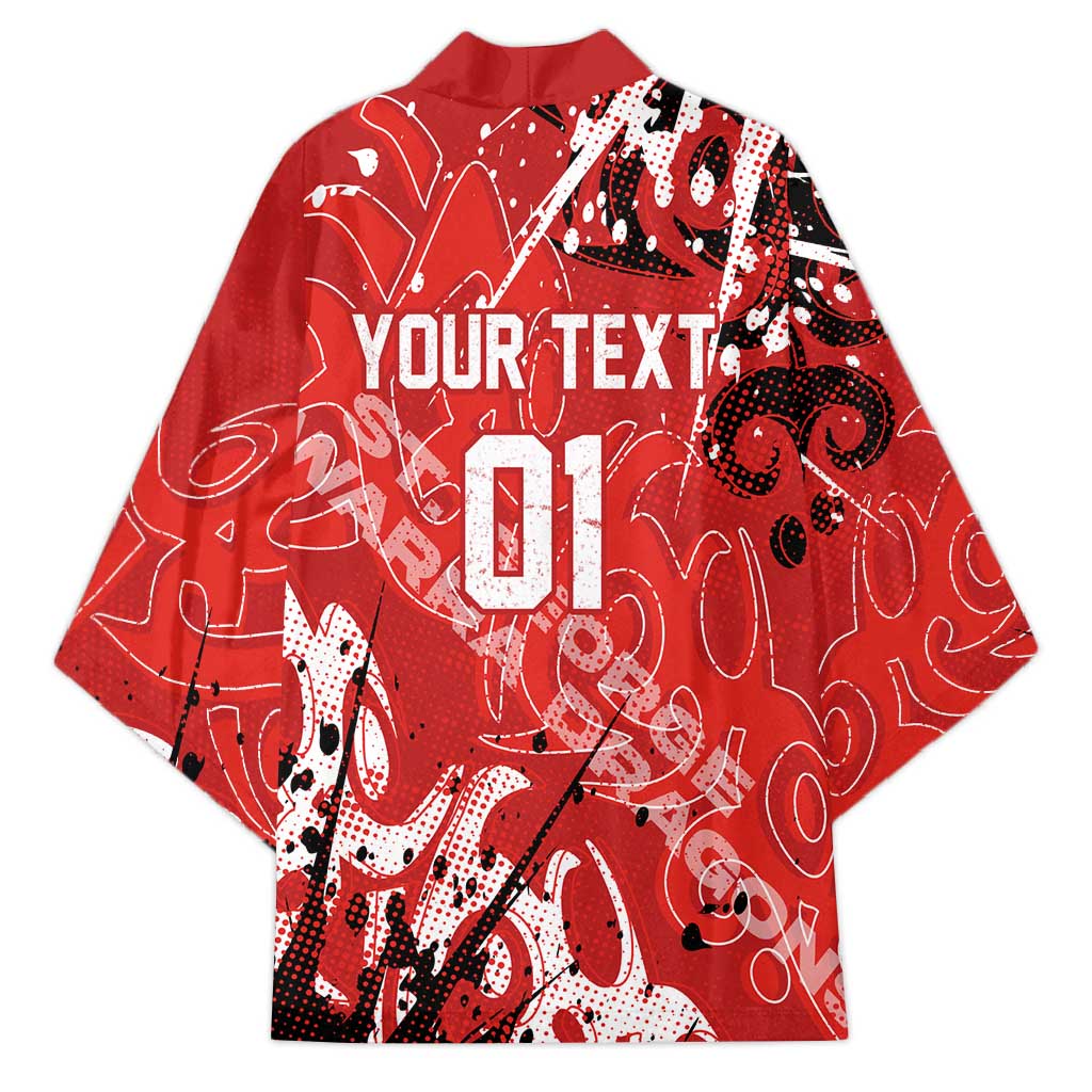 Personalized St. George Illawarra Dragons Rugby Kimono Urban Street Graffiti Style - Distressed Splatter Elements