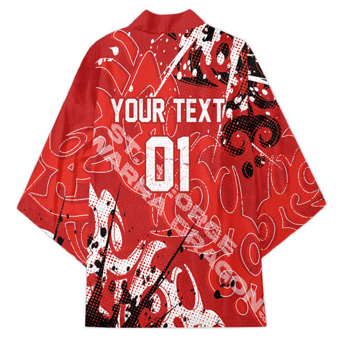 Personalized St. George Illawarra Dragons Rugby Kimono Urban Street Graffiti Style - Distressed Splatter Elements