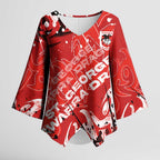 Personalized St. George Illawarra Dragons Rugby Kimono Sleeve Blouse Urban Street Graffiti Style - Distressed Splatter Elements