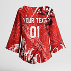 Personalized St. George Illawarra Dragons Rugby Kimono Sleeve Blouse Urban Street Graffiti Style - Distressed Splatter Elements