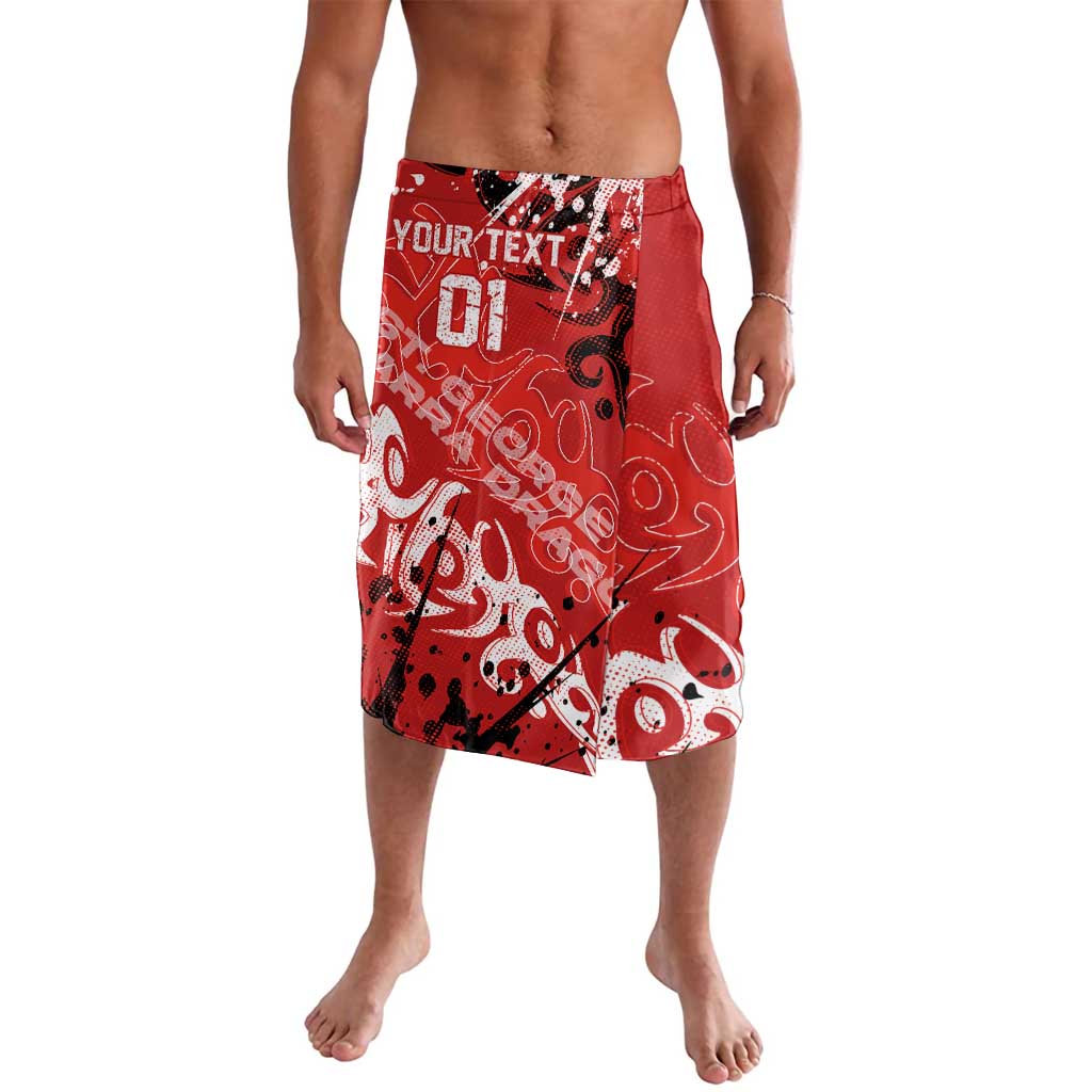 Personalized St. George Illawarra Dragons Rugby Lavalava Urban Street Graffiti Style - Distressed Splatter Elements