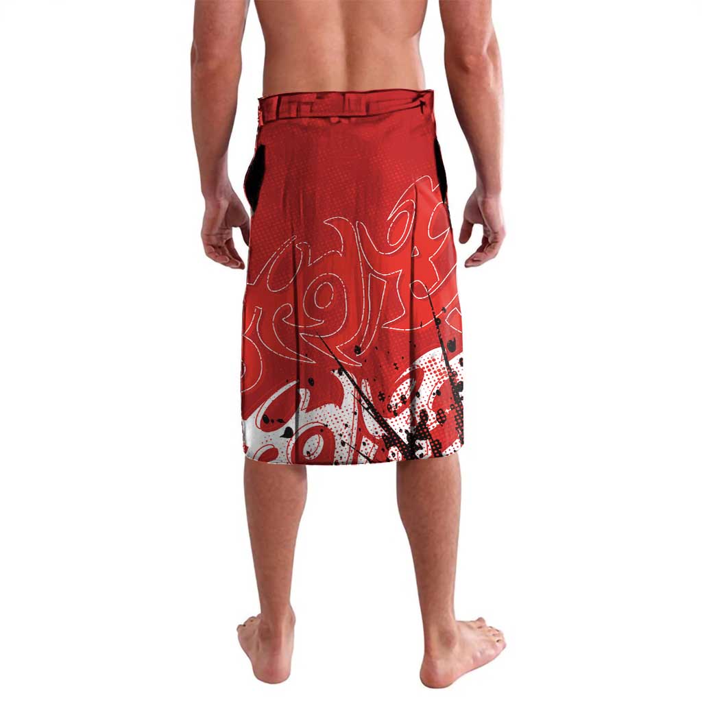 Personalized St. George Illawarra Dragons Rugby Lavalava Urban Street Graffiti Style - Distressed Splatter Elements