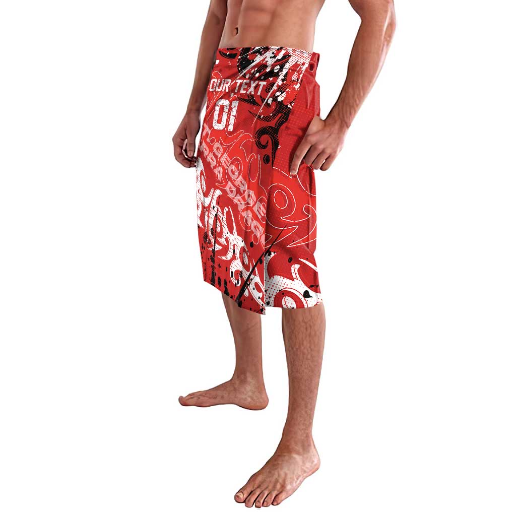 Personalized St. George Illawarra Dragons Rugby Lavalava Urban Street Graffiti Style - Distressed Splatter Elements