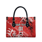 Personalized St. George Illawarra Dragons Rugby Leather Bag Urban Street Graffiti Style - Distressed Splatter Elements