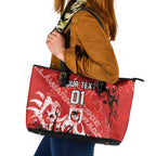 Personalized St. George Illawarra Dragons Rugby Leather Tote Bag Urban Street Graffiti Style - Distressed Splatter Elements