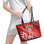 Personalized St. George Illawarra Dragons Rugby Leather Tote Bag Urban Street Graffiti Style - Distressed Splatter Elements