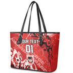 Personalized St. George Illawarra Dragons Rugby Leather Tote Bag Urban Street Graffiti Style - Distressed Splatter Elements