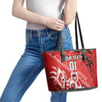 Personalized St. George Illawarra Dragons Rugby Leather Tote Bag Urban Street Graffiti Style - Distressed Splatter Elements
