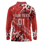 Personalized St. George Illawarra Dragons Rugby Long Sleeve Polo Shirt Urban Street Graffiti Style - Distressed Splatter Elements