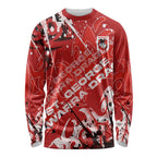 Personalized St. George Illawarra Dragons Rugby Long Sleeve Shirt Urban Street Graffiti Style - Distressed Splatter Elements