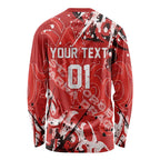 Personalized St. George Illawarra Dragons Rugby Long Sleeve Shirt Urban Street Graffiti Style - Distressed Splatter Elements