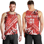 Personalized St. George Illawarra Dragons Rugby Men Tank Top Urban Street Graffiti Style - Distressed Splatter Elements