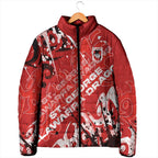 Personalized St. George Illawarra Dragons Rugby Padded Jacket Urban Street Graffiti Style - Distressed Splatter Elements