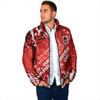 Personalized St. George Illawarra Dragons Rugby Padded Jacket Urban Street Graffiti Style - Distressed Splatter Elements