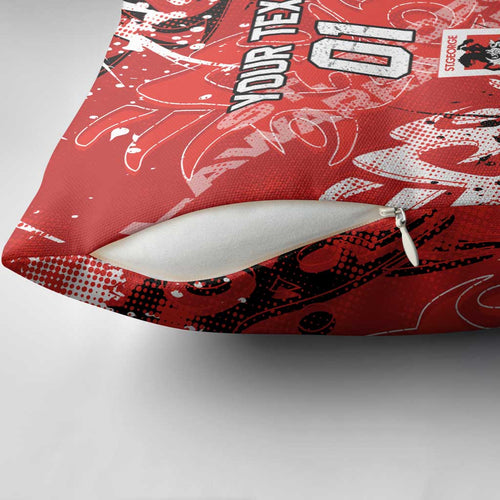 Personalized St. George Illawarra Dragons Rugby Pillow Cover Urban Street Graffiti Style - Distressed Splatter Elements