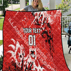 Personalized St. George Illawarra Dragons Rugby Quilt Urban Street Graffiti Style - Distressed Splatter Elements