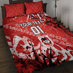 Personalized St. George Illawarra Dragons Rugby Quilt Bed Set Urban Street Graffiti Style - Distressed Splatter Elements