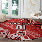 Personalized St. George Illawarra Dragons Rugby Round Carpet Urban Street Graffiti Style - Distressed Splatter Elements
