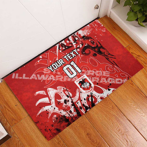 Personalized St. George Illawarra Dragons Rugby Rubber Doormat Urban Street Graffiti Style - Distressed Splatter Elements