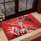 Personalized St. George Illawarra Dragons Rugby Rubber Doormat Urban Street Graffiti Style - Distressed Splatter Elements
