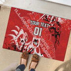 Personalized St. George Illawarra Dragons Rugby Rubber Doormat Urban Street Graffiti Style - Distressed Splatter Elements