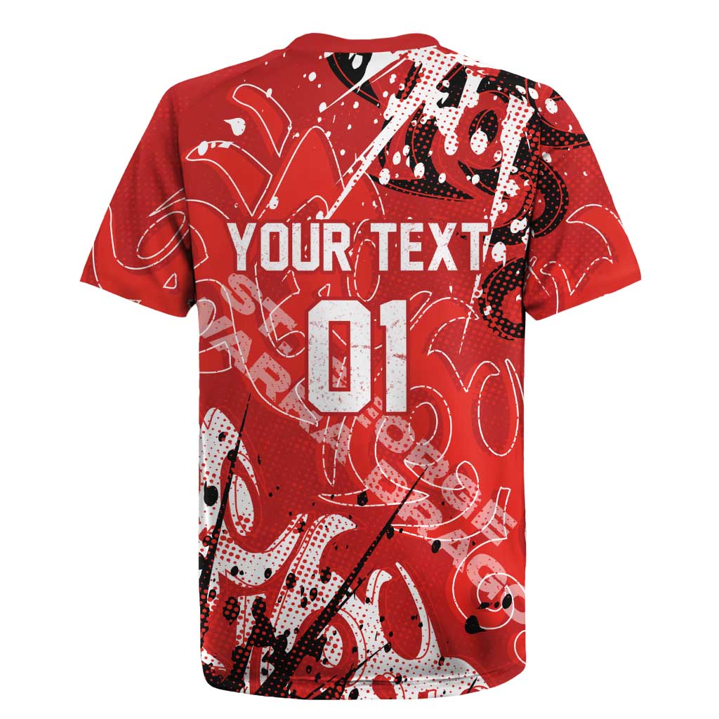 Personalized St. George Illawarra Dragons Rugby Rugby Jersey Urban Street Graffiti Style - Distressed Splatter Elements