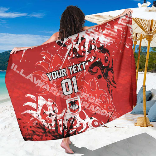 Personalized St. George Illawarra Dragons Rugby Sarong Urban Street Graffiti Style - Distressed Splatter Elements