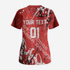 Personalized St. George Illawarra Dragons Rugby Scrub Top Urban Street Graffiti Style - Distressed Splatter Elements