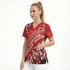 Personalized St. George Illawarra Dragons Rugby Scrub Top Urban Street Graffiti Style - Distressed Splatter Elements