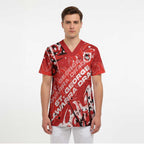 Personalized St. George Illawarra Dragons Rugby Scrub Top Urban Street Graffiti Style - Distressed Splatter Elements