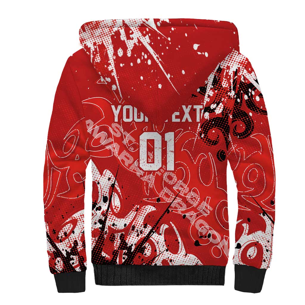 Personalized St. George Illawarra Dragons Rugby Sherpa Hoodie Urban Street Graffiti Style - Distressed Splatter Elements
