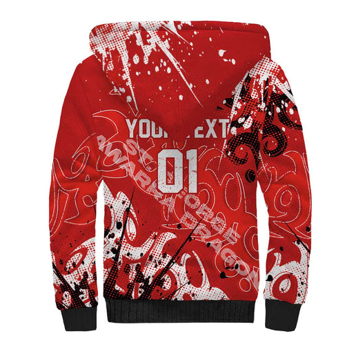 Personalized St. George Illawarra Dragons Rugby Sherpa Hoodie Urban Street Graffiti Style - Distressed Splatter Elements