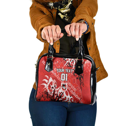 Personalized St. George Illawarra Dragons Rugby Shoulder Handbag Urban Street Graffiti Style - Distressed Splatter Elements