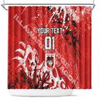 Personalized St. George Illawarra Dragons Rugby Shower Curtain Urban Street Graffiti Style - Distressed Splatter Elements