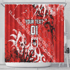 Personalized St. George Illawarra Dragons Rugby Shower Curtain Urban Street Graffiti Style - Distressed Splatter Elements