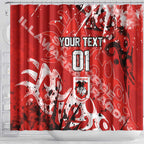 Personalized St. George Illawarra Dragons Rugby Shower Curtain Urban Street Graffiti Style - Distressed Splatter Elements