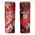 Personalized St. George Illawarra Dragons Rugby Skinny Tumbler Urban Street Graffiti Style - Distressed Splatter Elements