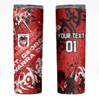 Personalized St. George Illawarra Dragons Rugby Skinny Tumbler Urban Street Graffiti Style - Distressed Splatter Elements
