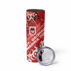 Personalized St. George Illawarra Dragons Rugby Skinny Tumbler Urban Street Graffiti Style - Distressed Splatter Elements