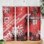 Personalized St. George Illawarra Dragons Rugby Skinny Tumbler Urban Street Graffiti Style - Distressed Splatter Elements