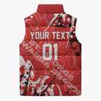 Personalized St. George Illawarra Dragons Rugby Sleeveless Puffer Jacket Urban Street Graffiti Style - Distressed Splatter Elements