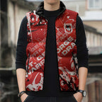 Personalized St. George Illawarra Dragons Rugby Sleeveless Puffer Jacket Urban Street Graffiti Style - Distressed Splatter Elements