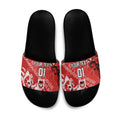 Personalized St. George Illawarra Dragons Rugby Slide Sandals Urban Street Graffiti Style - Distressed Splatter Elements