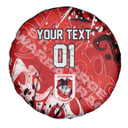Personalized St. George Illawarra Dragons Rugby Spare Tire Cover Urban Street Graffiti Style - Distressed Splatter Elements