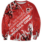 Personalized St. George Illawarra Dragons Rugby Sweatshirt Urban Street Graffiti Style - Distressed Splatter Elements