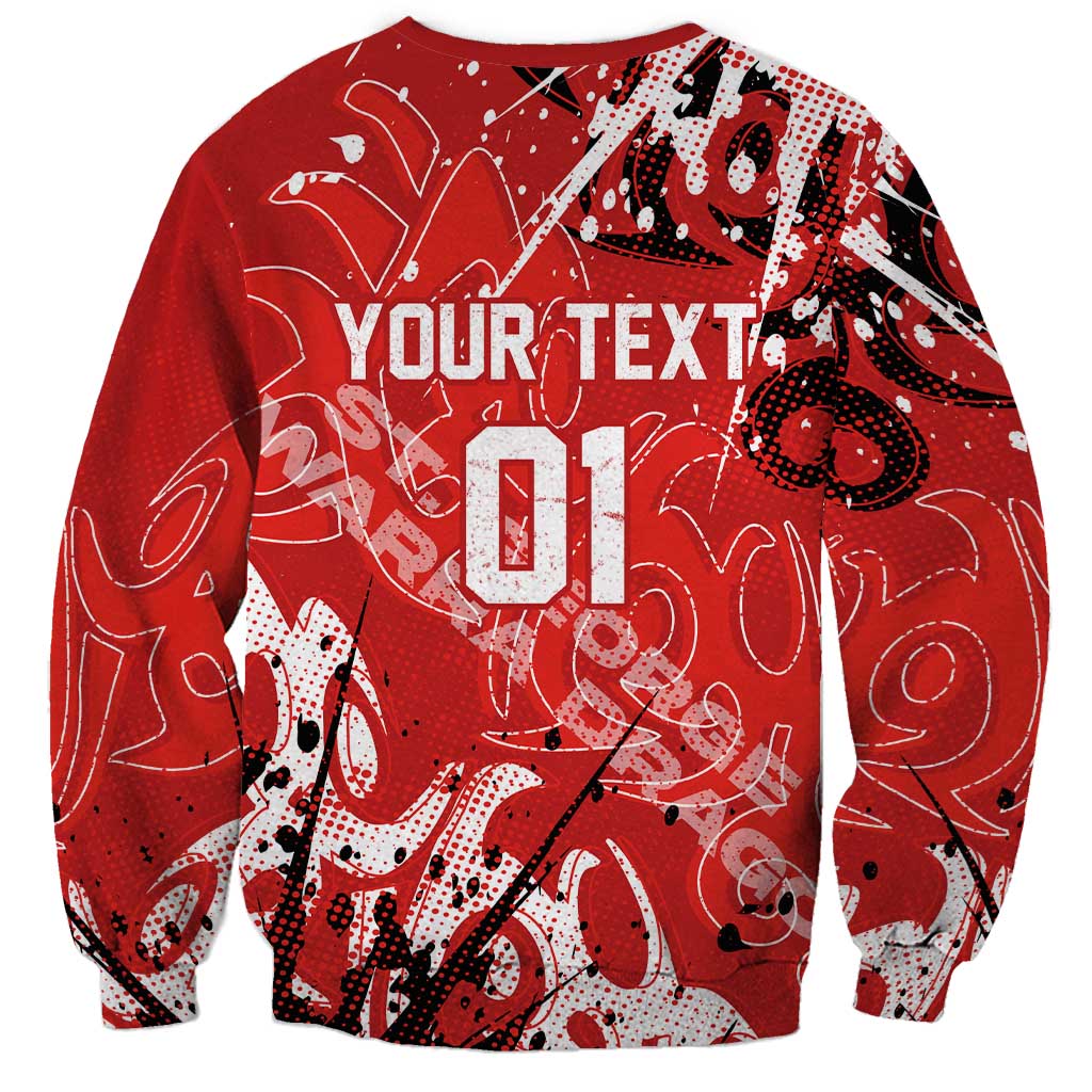 Personalized St. George Illawarra Dragons Rugby Sweatshirt Urban Street Graffiti Style - Distressed Splatter Elements