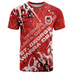 Personalized St. George Illawarra Dragons Rugby T Shirt Urban Street Graffiti Style - Distressed Splatter Elements