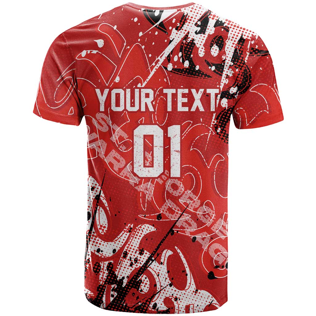 Personalized St. George Illawarra Dragons Rugby T Shirt Urban Street Graffiti Style - Distressed Splatter Elements