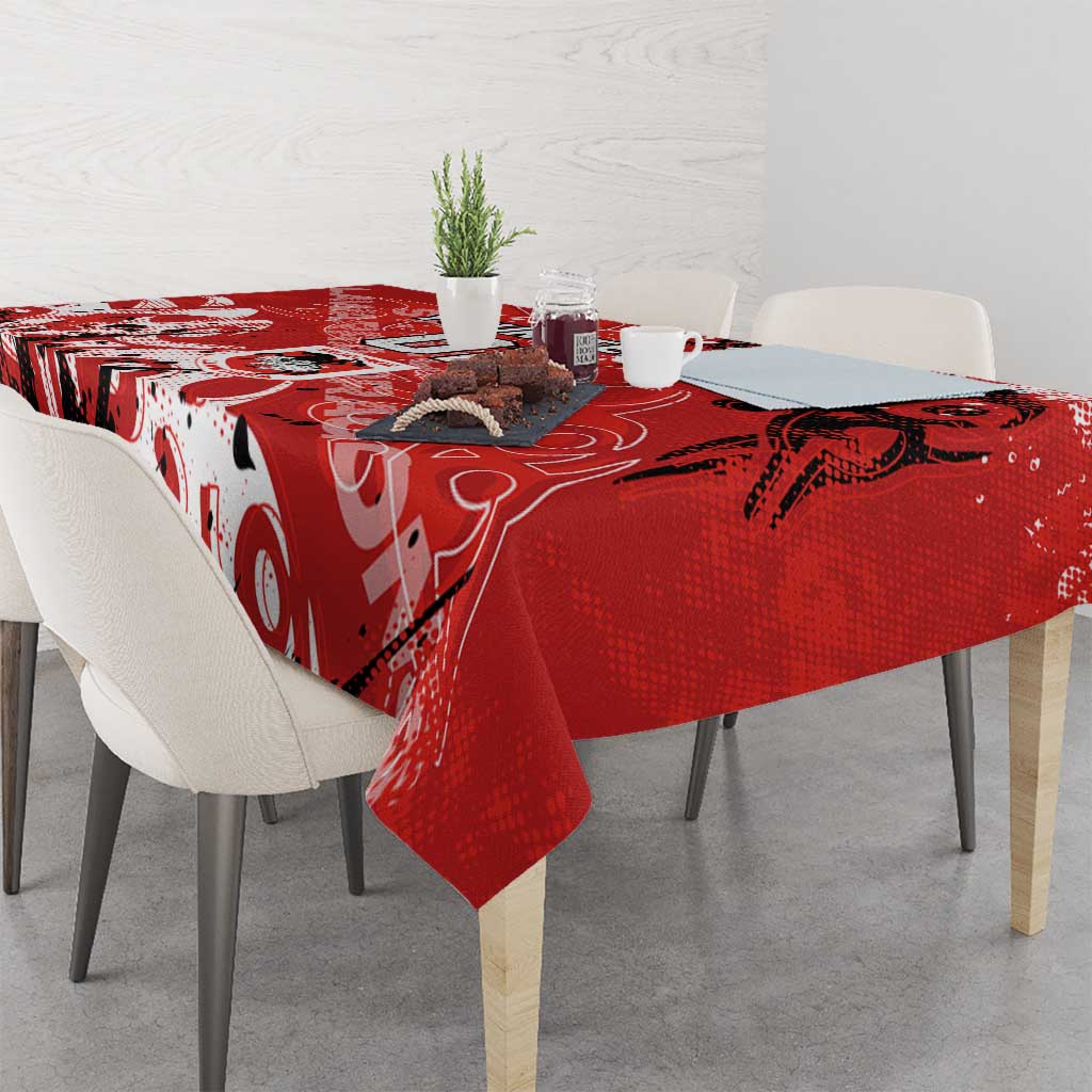 Personalized St. George Illawarra Dragons Rugby Tablecloth Urban Street Graffiti Style - Distressed Splatter Elements