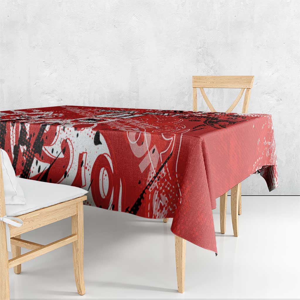 Personalized St. George Illawarra Dragons Rugby Tablecloth Urban Street Graffiti Style - Distressed Splatter Elements